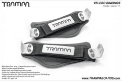 Velcro Bindings - White base Black logo velcro straps with White L brackets
