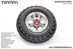 White Gloss Rim with Silver Anodised spokes and Black Trampa tyre