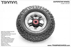 White Gloss Rim with Black Anodised spokes and Black Trampa tyre