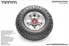 White Gloss Rim with Gunmetal Anodised spokes and Black Trampa tyre