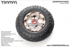 Winter Cammo Rim with Silver Anodised spokes and Black Trampa tyre