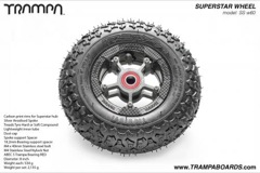 Carbon Rim with Silver Anodised spokes and Black Trampa tyre