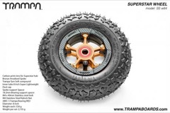 Carbon Rim with Bronze Anodised spokes and Black Trampa tyre