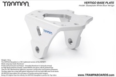 Vertigo Baseplate - Powdercoated White with Blue logo