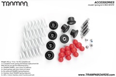 4x White springs, 4x Red Dampa's and 8x retainers, 4 adjusters and fixings
