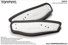 Ratchet Binding foot strap - White straps on Black foam