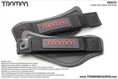 Black base with Red logo patch on Black foam velcro straps