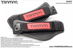 Red base with Black logo patch on Black foam velcro straps
