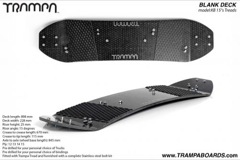 15� short TRAMPA kiteboard - Drilled, Edged, fitted Treads and a Bolt kit
