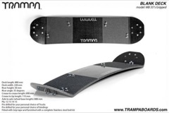 35 degree Short TRAMPA Kiteboard - Drilled, Edged, fitted with Grip tape and a Bolt kit