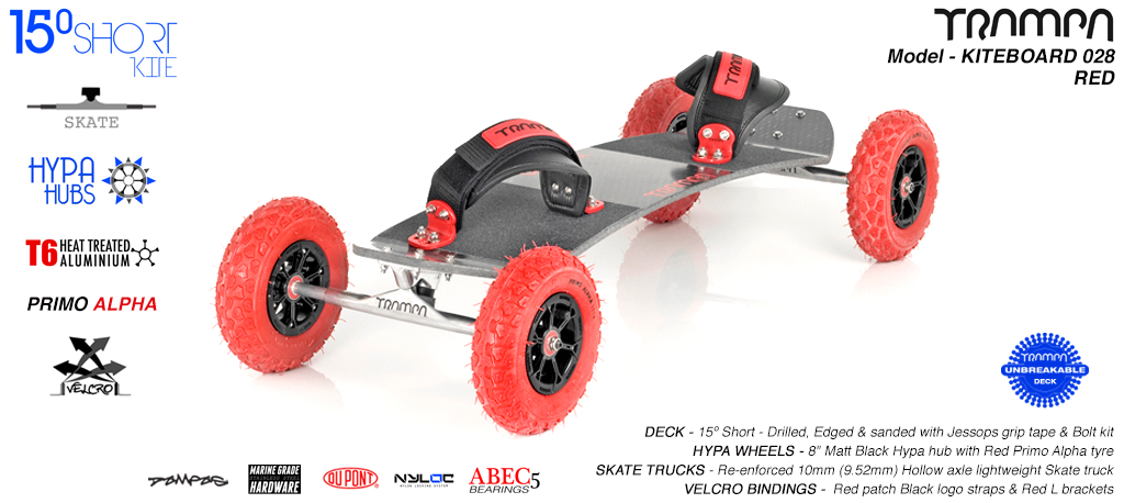 15�s 10mm Titanium skates Black Gloss Hypa Red Alpha, Mint Hybrid bindings