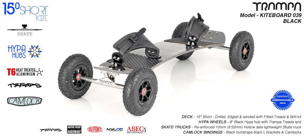 15�s 10mm Titanium Skates, Carbon Hypa Black treads, Mint Camlock Bindings