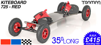 35�L, Red Vertigo Trucks, Red Hypa hubs Black tyre + Mint Camlock bindings